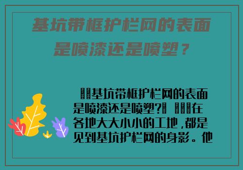 基坑帶框護欄網的表面是噴漆還是噴塑？