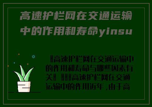 高速護欄網在交通運輸中的作用和壽命yinsu